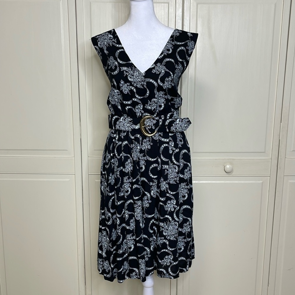 S.L FASHIONS Women’s Black Floral Belted Romper size 18